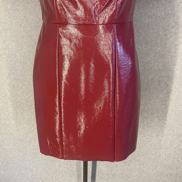 🍷 BCBGeneration Burgundy Pleather Mini Dress NWT - Picture 6 of 16